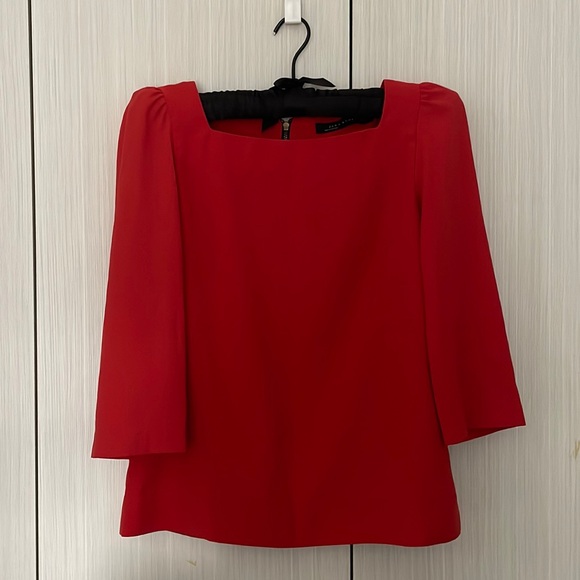 Zara orange red top XS - Picture 1 of 9